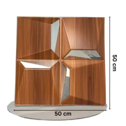 Reflectiva™ 3D PVC tükör falpanel 50 x 50 cm - 8 csomagban