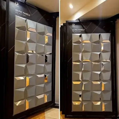 Reflectiva™ 3D PVC tükör falpanel 50 x 50 cm - 8 csomagban