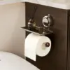 VeloraLuxe™ vákuumos rögzítésű WC-papír tartó polccal