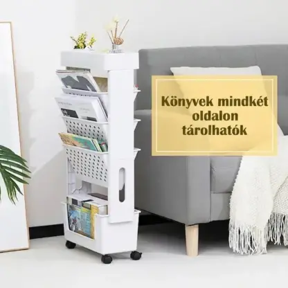 BookCart™ ötszintes guruló könyvespolc