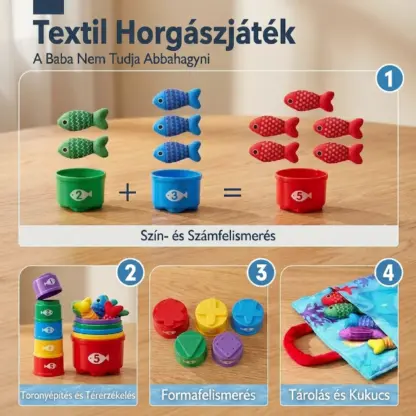 HookaPlay™ Montessori horgász- és válogatójáték kisgyermekeknek