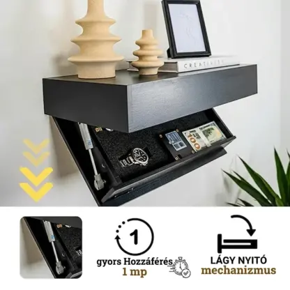FloatShelf™ falra szerelhető titkos rekeszes polc (53 x 17,5 x 5 cm)