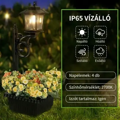 BloomLamp™ kaspó napelemes lámpással
