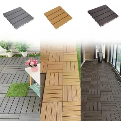 DeckLock™ egymásba illeszthető PVC fa utánzatú padlólapok – 12x (30x30cm) = 1,08 m²-middle