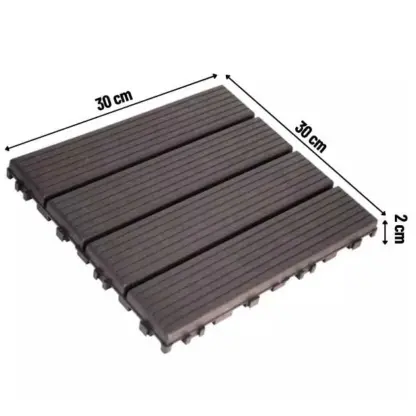 DeckLock™ egymásba illeszthető PVC fa utánzatú padlólapok – 12x (30x30cm) = 1,08 m²-middle