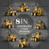 MagnaFleet™ Set di tessere magnetiche componibili 8 in 1