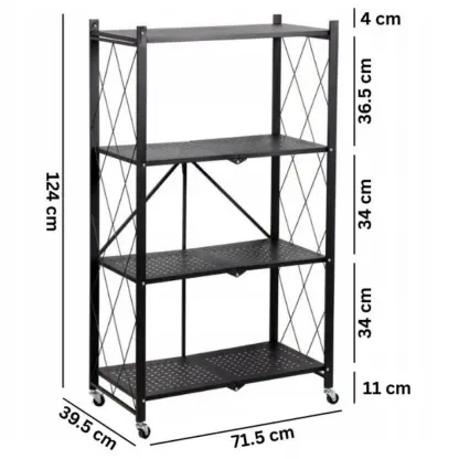 StackMax™ scaffale metallico pieghevole – 4 livelli