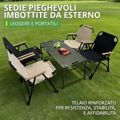 ComfyCamper™ sedia da campeggio pieghevole imbottita