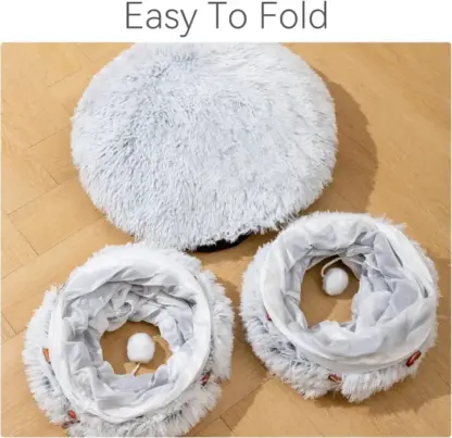 Tunnel per gatti rotondo e soffice PurrCave™ regolabile