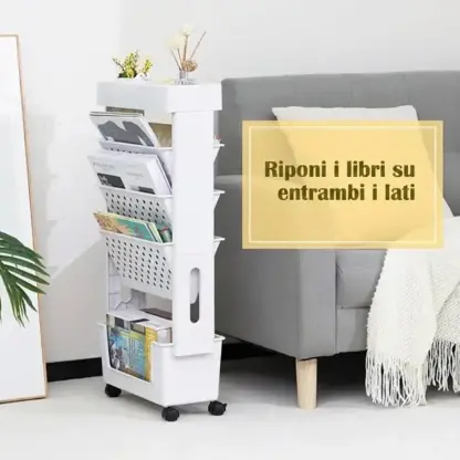 BookCart™ libreria mobile a 5 ripiani