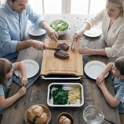 ChopStar™ tagliere in bambù con cassetti