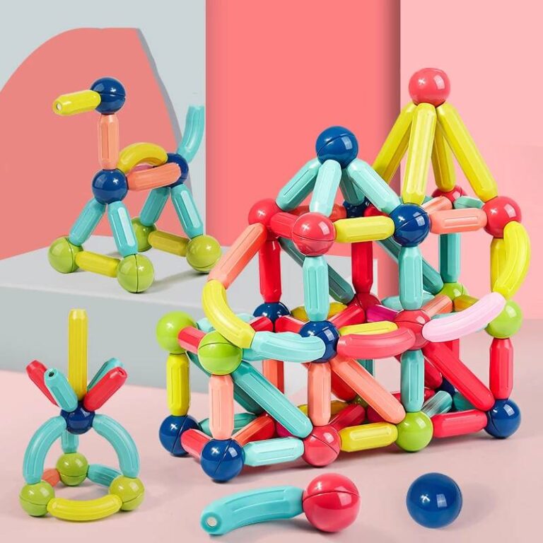 Blocchi Magnetici Costruzione – Giochi Educativi Per Bambini, Confezione Forme E Colori