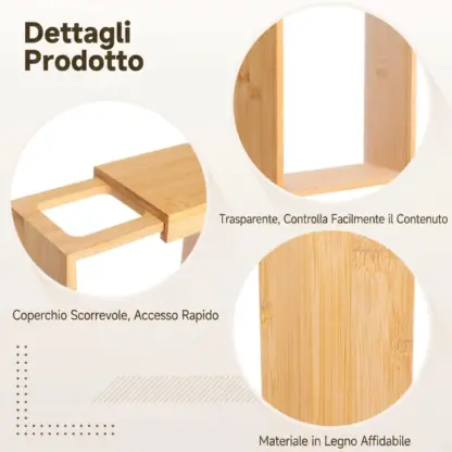 ClearGrain™ barattolo contenitore in acrilico e legno (3 pz)-middle