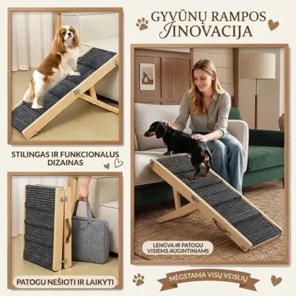 PawClimb™ sulankstoma reguliuojama šunų rampa