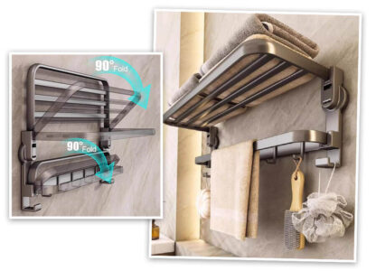 Sulankstoma vonios kambario lentyna BathLux™