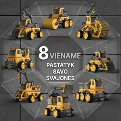 MagnaFleet™ 8 in 1 magnetinių plytelių konstravimo rinkinys