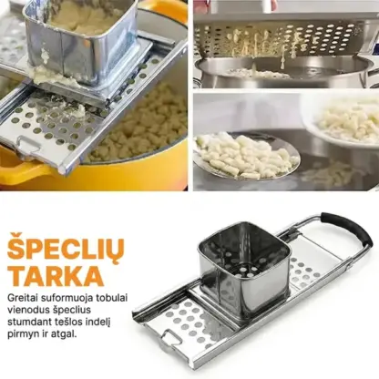 SpaetzlePro™ nerūdijančio plieno špecelių spaudiklis