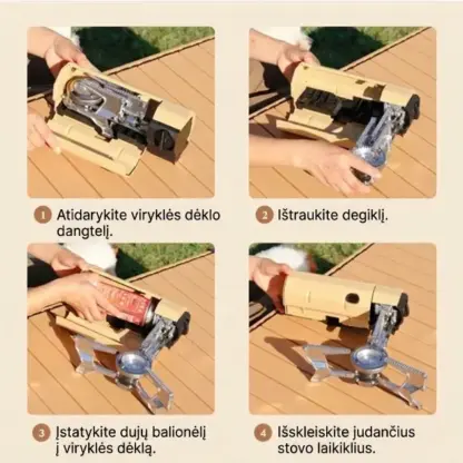 FlameGo™ nešiojama sulankstoma dujinė viryklė
