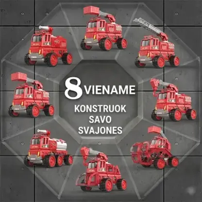 MagnaFleet™ 8 in 1 magnetinių plytelių konstravimo rinkinys