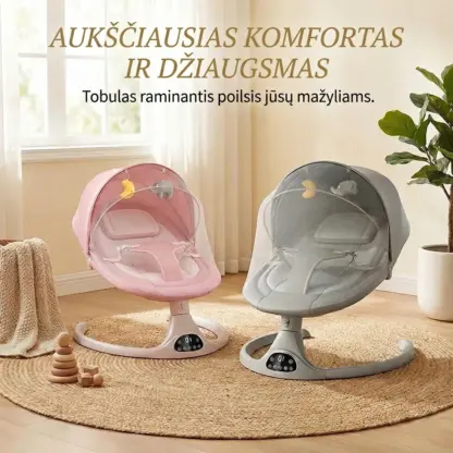 Elektrinis kūdikių supynės su nuotolinio valdymo pultu RockyBaby™