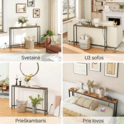 SofaDock™ stalas už sofos su įkrovimo stotimi