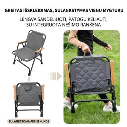 ComfyCamper™ sulankstoma paminkštinta kempingo sėdynė