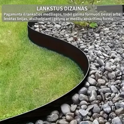 EasyBorder™ plastikinis vejos bordiūras su vinimis - 10m