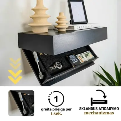 FloatShelf™ sieninė lentyna su slaptu skyriumi (53 x 17,5 x 5 cm)