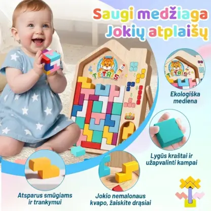 Vaikų medinių blokų žaidimas TetriWood™-middle