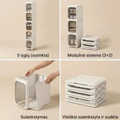 5 pakopų stumdomas saugojimo stovas GapStack™-middle