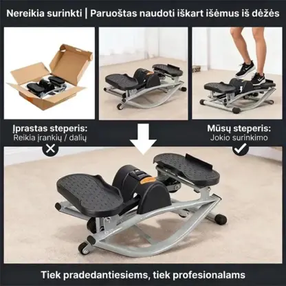 StepRocks™ supanti laiptelių treniruoklis su elastingomis juostomis-middle