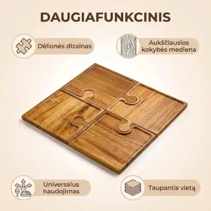 PuzzleTray™ medinis dėlionių padėklų rinkinys-middle
