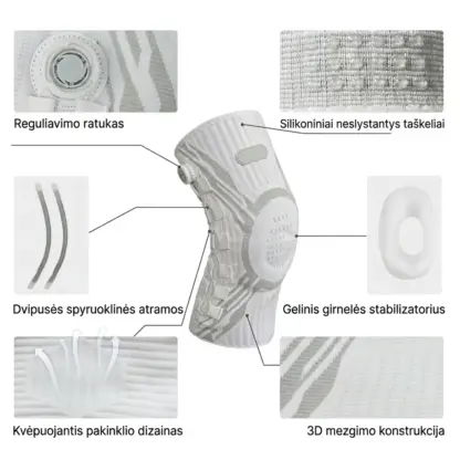 Athlexa™ reguliuojami mygtuku kompresiniai kelio įtvarai – 2 vnt.-middle