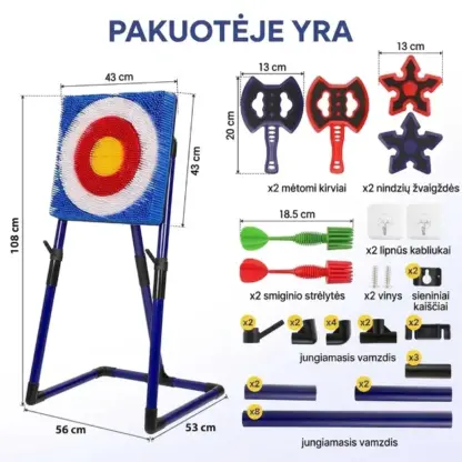 AimStrike™ vaikų kirvukų ir šurikenų mėtymo žaidimas-middle