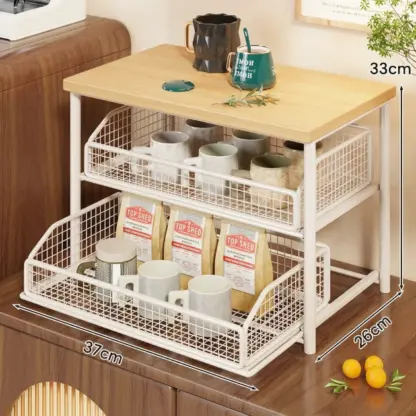 ShelfGlide™ dviejų aukštų ištraukiama krepšių lentyna-middle