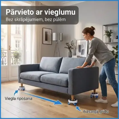 FurnyFlex™ mēbeļu transportēšanas ritentiņu komplekts