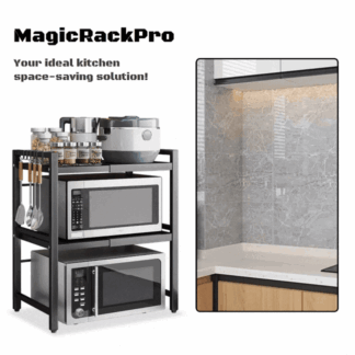 MagicRackPro™ 3 līmeņu pagarināms statīvs mikroviļņu krāsnij