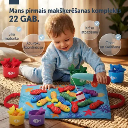 HookaPlay™ Montesori makšķerēšanas un šķirošanas spēle mazuļiem