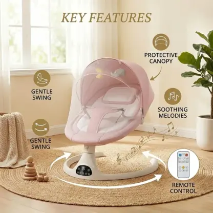 Elektrisks tālvadāms bērnu šūpuļkrēsls RockyBaby™