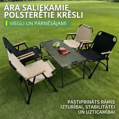 ComfyCamper™ saliekams polsterēts kempinga sēdeklis