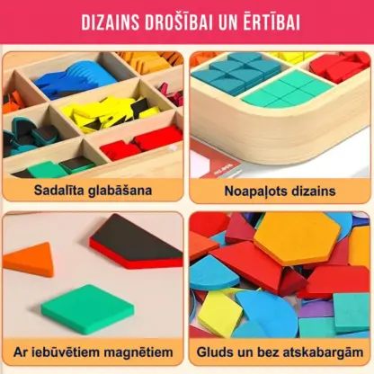 GeoMag™ ģeometrisks magnētisks koka puzles komplekts