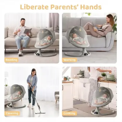 Elektrisks tālvadāms bērnu šūpuļkrēsls RockyBaby™