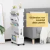BookCart™ piecu līmeņu pārvietojamais grāmatu plaukts