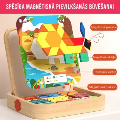 GeoMag™ ģeometrisks magnētisks koka puzles komplekts