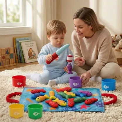 HookaPlay™ Montesori makšķerēšanas un šķirošanas spēle mazuļiem