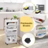 BookCart™ piecu līmeņu pārvietojamais grāmatu plaukts-middle