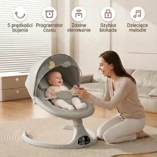 Elektryczny leżaczek dla niemowląt z pilotem RockyBaby™