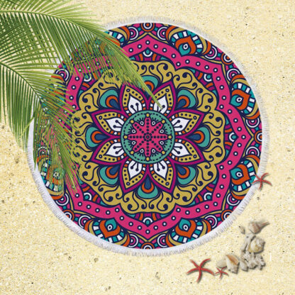 Okrągły ręcznik plażowy Mandala