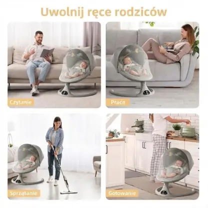 Elektryczny leżaczek dla niemowląt z pilotem RockyBaby™
