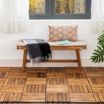 WoodyTile™ Łączone drewniane płytki tarasowe - 12 szt. (30x30cm) = 1,08 m²